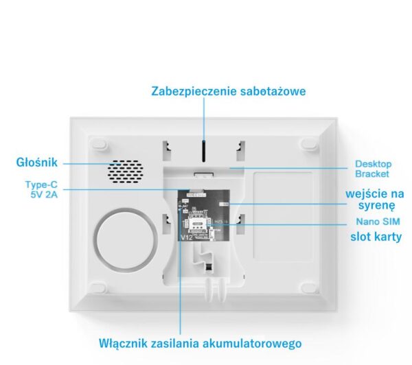 Nowoczesny Zestaw Alarmowy Tuya Smart Wi-Fi GSM AlarmZone G74-4G - obrazek 6