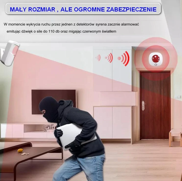 Wewnętrzny bezprzewodowy zestaw alarmowy 433 MHZ WSR020 - obrazek 6