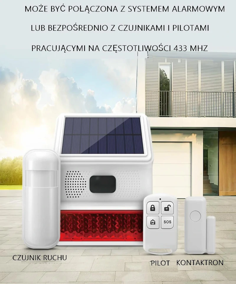 Syrena solarna WSR200 + czujnik zewnętrzny + pilot - obrazek 6